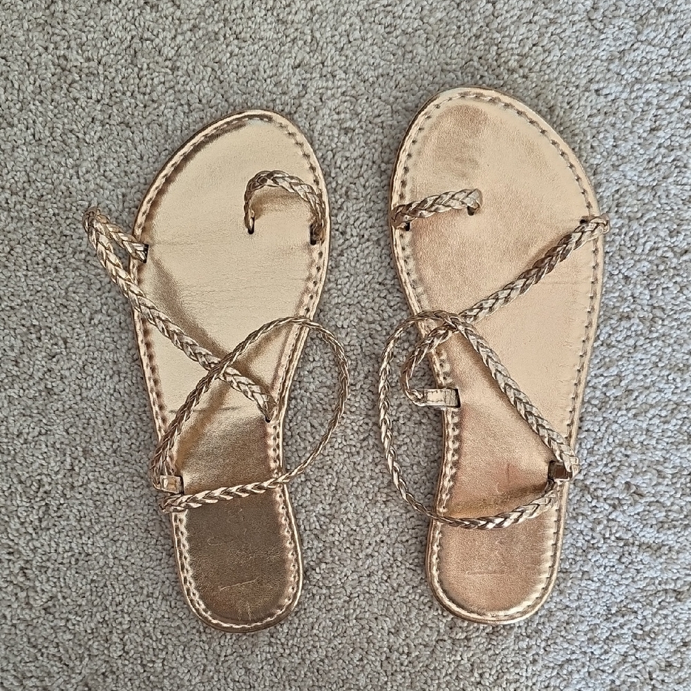 Rose Gold Braided Sandals